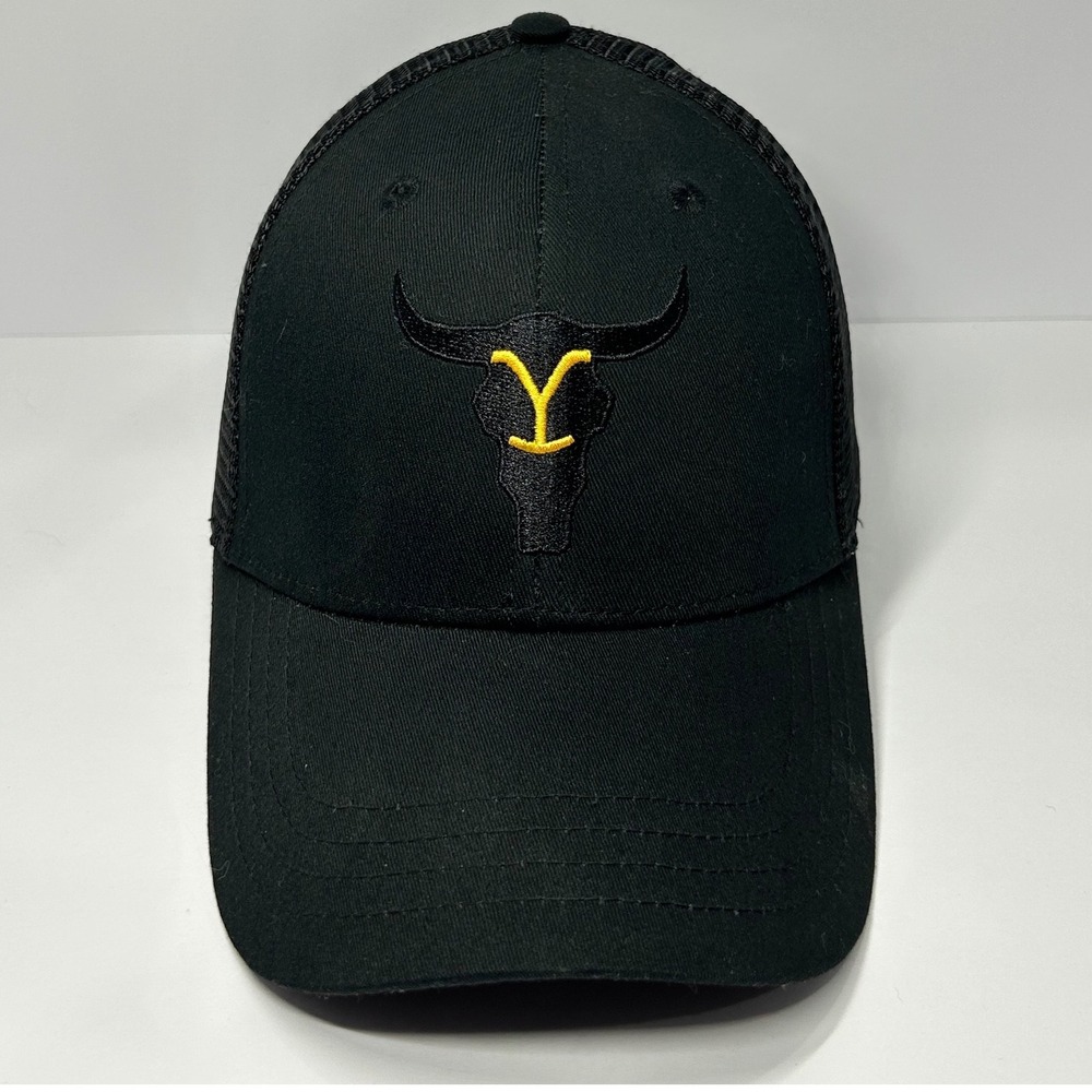 Yellowstone Paramount Network Black Trucker Hat Dutton Ranch Y Logo Snapback Cap